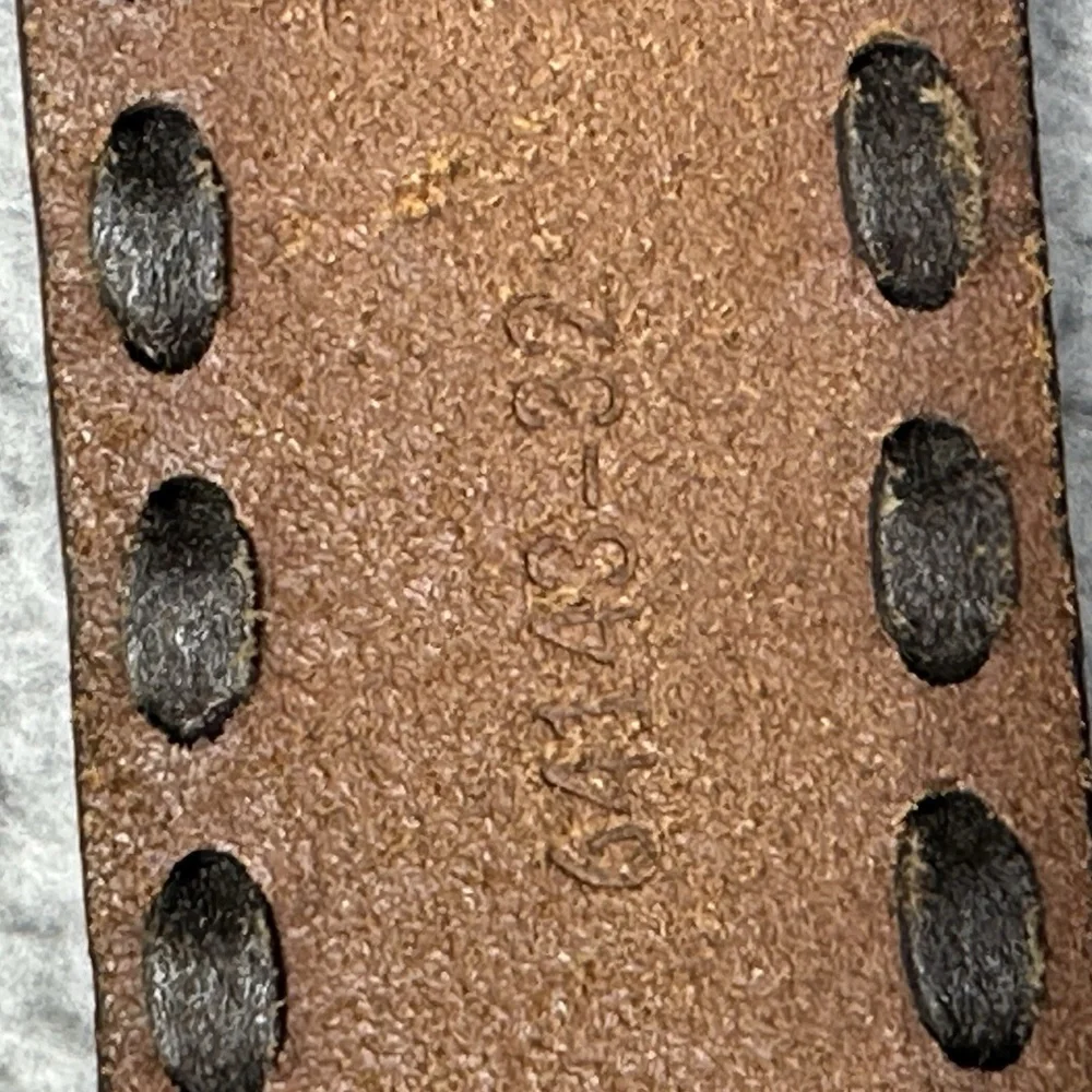 Wilsons Leather 64143-32‎ Hand Tooled Floral Brown Leather Brass Boho 38.5 Belt